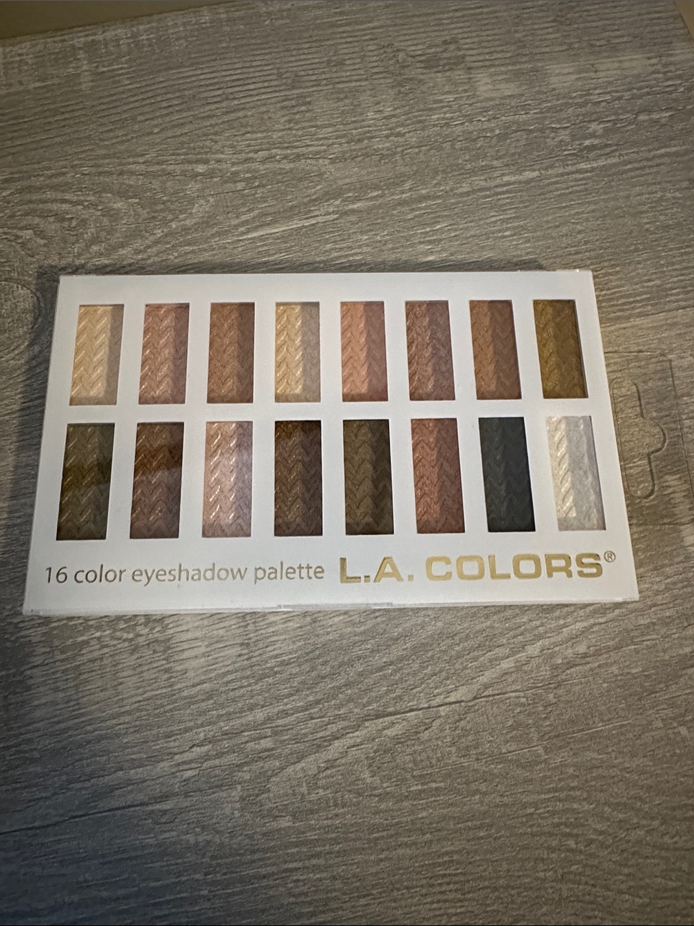 L.A. Colors Neutral 16-Color Eyeshadow Palette - Brown, Gold, Cream Shades